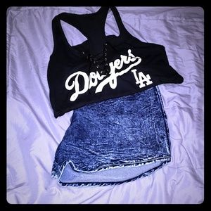 Black and White Dodger Tank